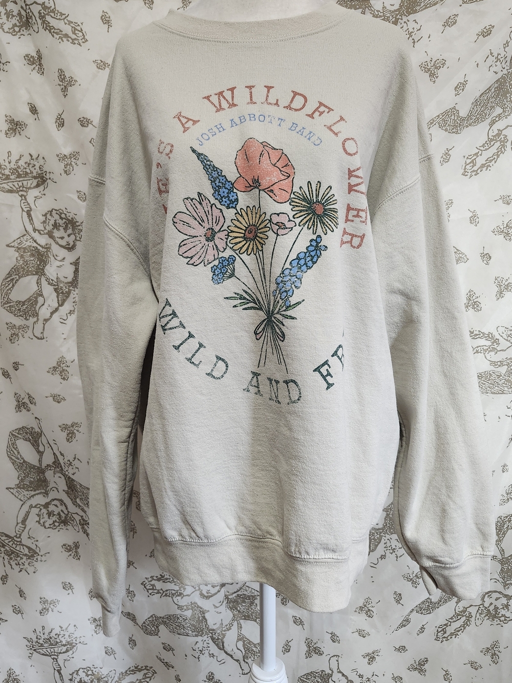 Wildflower Wild and Free Josh abott band Crewneck Sweatshirt L